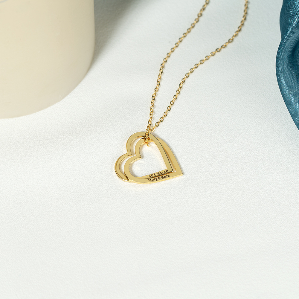 Engrave Heart Pendant necklace CVN29-7